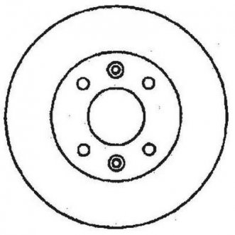 Гальмівний диск передня ліва/права (з гвинтами) CITROEN AX, SAXO, XSARA, ZX; PEUGEOT 106 I, 106 II, 205 I, 205 II, 206, 206+, 306, 309 I, 309 II 1.0-2.0 07.86- Jurid 561409JC