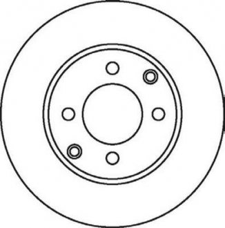 Гальмівний диск передня ліва/права (з гвинтами) CITROEN XSARA; PEUGEOT 206, 206+, 306 1.1-1.5D 04.93- Jurid 562055JC
