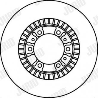 Фото автозапчасти тормозной диск передняя левая/правая (без болтов) CITROEN XANTIA; MITSUBISHI L200, PAJERO CLASSIC, PAJERO II, PAJERO SPORT I 2.0-3.5 12.90- Jurid 562067JC
