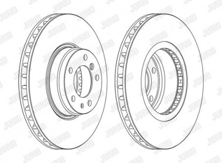 Гальмівний диск передня ліва/права (з гвинтами) BMW 7 (E38), Z8 (E52) 3.9D/4.9/5.4 11.94-12.03 Jurid 562091JC-1 (фото 1)