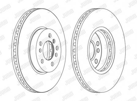Тормозной диск передняя левая/правая (с винтами) BMW X3 (E83), X5 (E53) 3.0/3.0D/4.4 01.00-08.11 Jurid 562134JC-1