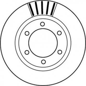Тормозной диск передняя левая/правая (без болтов) TOYOTA 4 RUNNER II, 4 RUNNER III, LAND CRUISER 90 2.7/3.0D/3.4 Jurid 562168JC (фото 1)