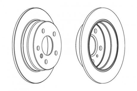 Гальмівний диск задня ліва/права (з гвинтами) MERCEDES A (W169), B SPORTS TOURER (W245) 1.5-Electric 09.04-06.12 Jurid 562274JC (фото 1)