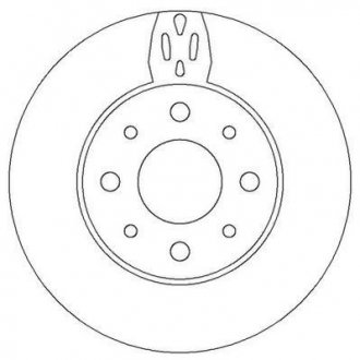 Тормозной диск передняя левая/правая (с винтами) FIAT 500, 500 C, PANDA; FORD KA 1.2-1.4CNG 09.03- Jurid 562296JC