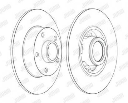 Фото автозапчасти тормозной диск задняя левая/правая (с кольцом ABS) AUDI A4 B5 1.6-2.8 11.94-09.01 Jurid 562371JC-1