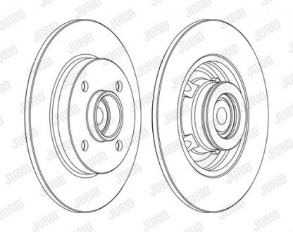 Тормозной диск с подшипником задняя левая/правая (с кольцом ABS) CITROEN C4, C4 I; PEUGEOT 307 1.4-2.0D 08.00-07.11 Jurid 562373J-1 (фото 1)