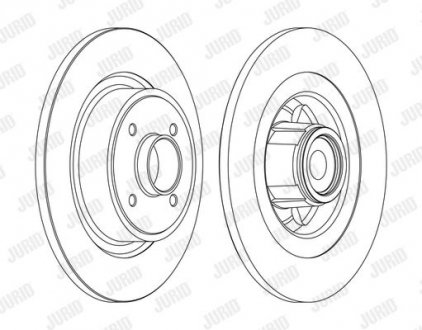 Фото автозапчасти тормозной диск с подшипником задняя левая/правая (с кольцом ABS) RENAULT GRAND SCENIC II 1.5D-2.0 04.04-06.09 Jurid 562377J-1