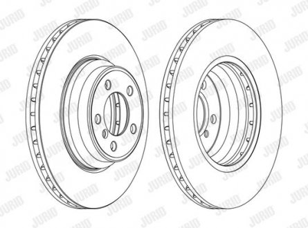 Тормозной диск передняя левая/правая (с винтами) BMW 5 (E61), 6 (E63), 6 (E64), 7 (E65, E66, E67) 3.0-6.0 07.01-12.10 Jurid 562401JC1