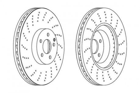 Тормозной диск передняя левая/правая(без болтов) (W222, V222, X222), SL (R230), SLK (R172) 4.7-6.0 10.01- Jurid 562408JC-1 (фото 1)