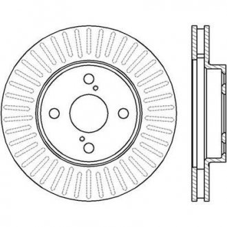 Тормозной диск передняя левая/правая (без болтов) TOYOTA COROLLA 1.4/1.6/1.8 10.01-03.08 Jurid 562414JC (фото 1)
