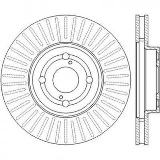 Тормозной диск передняя левая/правая (без болтов) TOYOTA COROLLA 10.01-03.08 Jurid 562435JC (фото 1)