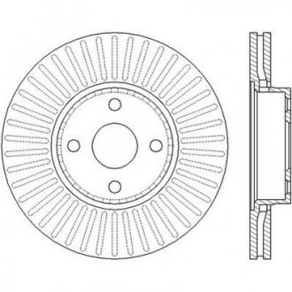Тормозной диск передняя левая/правая (без болтов) TOYOTA COROLLA 1.8/2.0D 09.00-02.07 Jurid 562436JC (фото 1)