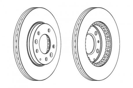 Тормозной диск передняя левая/правая (без болтов) MAZDA 323 F VI, 323 S VI, 6, 626 V, PREMACY; SAAB 9-5 1.8-3.0D 02.98-07.13 Jurid 562446JC