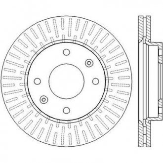 Гальмівний диск передня ліва/права (без болтів) HYUNDAI ELANTRA III, LANTRA II, MATRIX; KIA CERATO I; SAAB 9-3 1.5D-2.0D 11.95-08.10 Jurid 562459JC (фото 1)