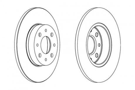 Тормозной диск задняя левая/правая (без болтов) ALFA ROMEO MITO 0.9-1.6D 08.08- Jurid 562500JC (фото 1)