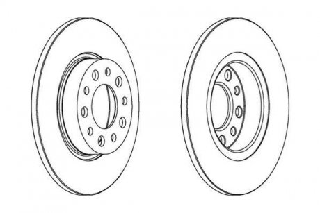 Тормозной диск задняя левая/правая (без болтов) ALFA ROMEO 159, BRERA; JEEP RENEGADE 1.4-2.2 06.05- Jurid 562501JC