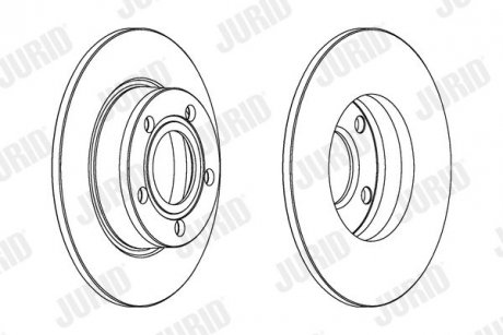 Фото автозапчастини гальмівний диск задня ліва/права (без болтів) AUDI A6 C5, ALLROAD C5 1.8-4.2 01.97-08.05 Jurid 562503JC