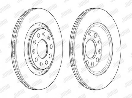 Тормозной диск задняя левая/правая (без болтов) AUDI A4 B6, A4 B7 4.2 03.03-03.09 Jurid 562510JC (фото 1)