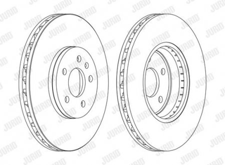 Тормозной диск передняя левая/правая (без болтов) AUDI A4 ALLROAD B8, A4 B8, A5, Q5 2.0-3.2 06.07-05.17 Jurid 562511JC1