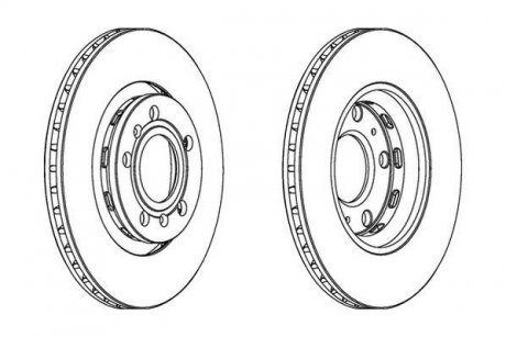 Гальмівний диск задня ліва/права (без болтів) AUDI A8 D3; Volkswagen PHAETON 2.8-6.0 04.02-03.16 Jurid 562514JC