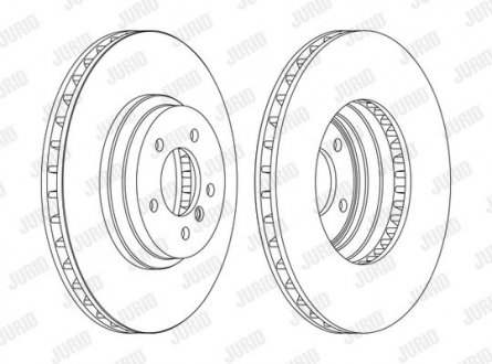 Тормозной диск передняя левая/правая (без болтов) BMW 3 (E90), 3 (E91), 3 (E92), 3 (E93), X1 (E84) 3.0/3.0D 12.04-12.13 Jurid 562519JC1 (фото 1)