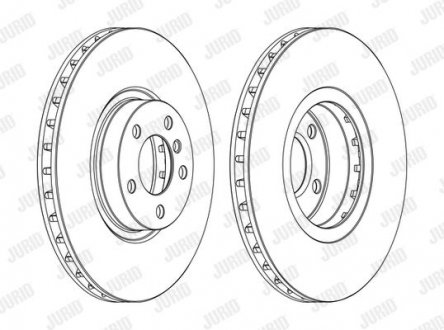 Тормозной диск передняя левая/правая (без болтов) BMW X5 (E70), X5 (F15, F85), X6 (E71, E72), X6 (F16, F86) 2.0H-4.4 12.06-07.19 Jurid 562520JC1 (фото 1)