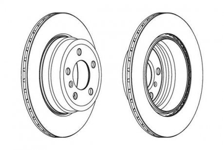 Тормозной диск задняя левая/правая (без болтов) BMW X5 (E70), X5 (F15, F85), X6 (E71, E72), X6 (F16, F86) 2.0D-3.0D 10.06-07.19 Jurid 562521JC