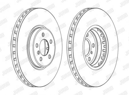 Гальмівний диск передня ліва/права (без болтів) BMW X5 (E70), X5 (F15, F85), X6 (E71, E72), X6 (F16, F86) 3.0-4.8 10.06-07.19 Jurid 562522JC-1 (фото 1)