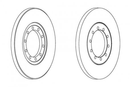 Тормозной диск задняя левая/правая (без болтов) FORD TRANSIT 2.2D-3.2D 04.06-12.14 Jurid 562537JC