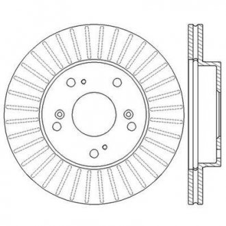 Тормозной диск передняя левая/правая (без болтов) HONDA CIVIC VII, CIVIC VIII, CR-Z 1.3H/1.5H/1.6 02.01- Jurid 562548JC