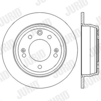 Фото автозапчастини гальмівний диск задня ліва/права (без болтів) HYUNDAI ELANTRA IV, I30, IX35; KIA CEE'D, PRO CEE'D, SPORTAGE III 1.4-2.0LPG 06.06- Jurid 562553JC