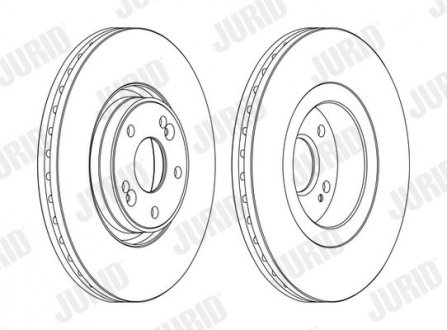 Фото автозапчасти тормозной диск передняя левая/правая (с винтами) RENAULT LAGUNA II 1.8-3.0 03.01-12.07 Jurid 562593JC-1