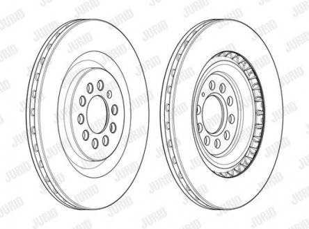 Фото автозапчастини гальмівний диск передня ліва/права (без болтів) SEAT LEON 1.8 02.02-06.06 Jurid 562597JC-1