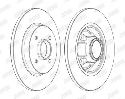 Фото автозапчасти тормозной диск с подшипником задняя левая/правая (с кольцом ABS) CITROEN BERLINGO; DS DS 4 1.2-Electric 10.06- Jurid 562611J-1