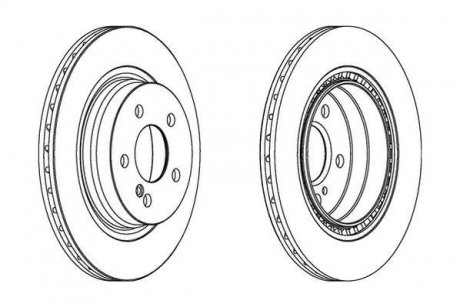 Тормозной диск, задний левая/правая (300mmx22mm) MERCEDES C (C204) C 180 (204.349)/C 200 CGI (204.348)/C 230 4-matic (204.085)/C 250 (204.3 C 250 CDI (204.203)/C 250 CDI (204.3 Jurid 562680JC (фото 1)