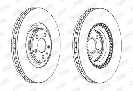 Фото автозапчасти тормозной диск передняя левая/правая (без болтов) AUDI A6 ALLROAD C7, A6 C7, A7, A8 D4 2.0-3.0D 06.10-09.18 Jurid 562771JC1
