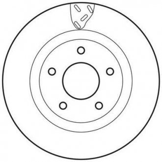 Гальмівний диск передня ліва/права (без болтів) CHRYSLER SEBRING; DODGE AVENGER, CALIBER; JEEP COMPASS, PATRIOT; MITSUBISHI ASX III 1.6-2.7 06.06- Jurid 562790JC (фото 1)