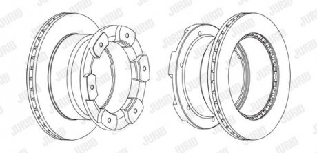Фото автозапчастини диск гальмівний задня ліва/права (без кільця імпульсів ABS) IVECO DAILY IV, DAILY LINE, DAILY V, DAILY VI; TOYOTA STARLET 1.0-3.0D 02.78- Jurid 562805JC-1 (фото 1)