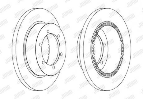 Фото автозапчасти диск тормозной задний левый/правый NISSAN CABSTAR, NT400 CABSTAR; Renault MAXITY 2.0-3.0D 01.82- Jurid 562840JC