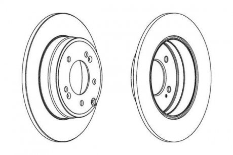 Тормозной диск задний левый/правый (без болтов) HYUNDAI GRANDEUR, IX35, SONATA V; KIA OPIRUS, OPTIMA 1.7D-Electric 01.05- Jurid 562849JC