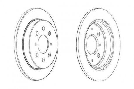 Тормозной диск задний левый/правый (без болтов) HONDA CITY V, JAZZ III, JAZZ IV 1.2/1.3/1.4 07.08- Jurid 562851JC (фото 1)