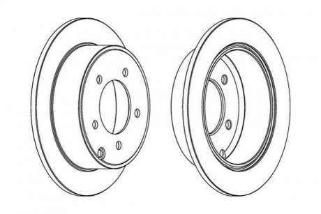 Тормозной диск задняя левая/правая (без болтов) CHRYSLER 200, SEBRING; DODGE AVENGER, CALIBER; JEEP COMPASS, PATRIOT 1.8-3.6ALK 06.06- Jurid 562857JC (фото 1)