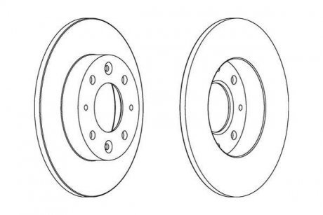 Тормозной диск задний левый/правый (без болтов) KIA CARENS I, CARENS II, CLARUS, SEPHIA II 1.5-2.0D Jurid 562865JC
