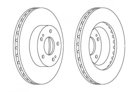 Тормозной диск передняя левая/правая (без болтов) MITSUBISHI GRANDIS 2.0D/2.4 04.04-12.11 Jurid 562873JC