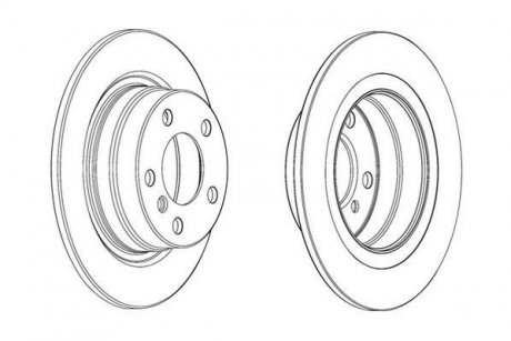 Гальмівний диск задня ліва/права (без болтів) BMW 1 (F20), 1 (F21), 2 (F22, F87), 2 (F23) 1.5-2.0D 07.11- Jurid 562905JC (фото 1)