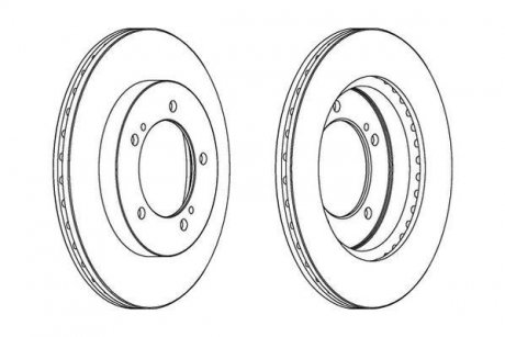 Фото автозапчастини гальмівний диск передня ліва/права (без болтів) SUZUKI VITARA 1.9D-2.5 12.94-03.99 Jurid 562906JC
