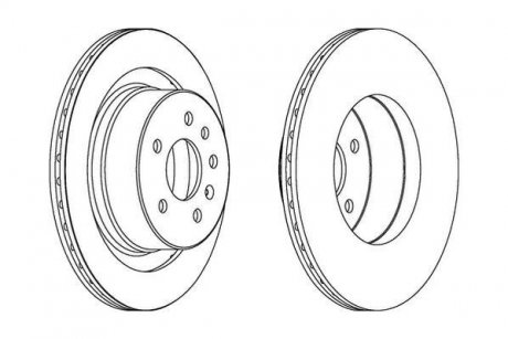 Гальмівний диск задня ліва/права (без болтів) SAAB 9-5 2.3-3.0D 01.98-12.09 Jurid 562909JC (фото 1)
