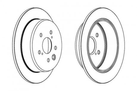 Тормозной диск задняя левая/правая (без болтов) LEXUS IS II, IS III 2.2D/2.5 08.05- Jurid 562920JC (фото 1)