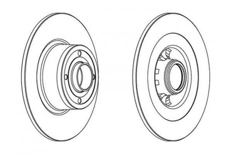 Тормозной диск задняя левая/правая (без кольца импульсов ABS) RENAULT MEGANE II, SCENIC II 1.4-2.0D 06.03-08.09 Jurid 562935JC-1