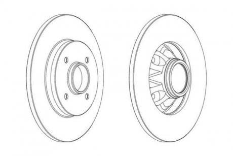 Тормозной диск задняя левая/правая (без кольца импульсов ABS) PEUGEOT 3008 1.2-2.0D 06.09-08.16 Jurid 562937JC-1